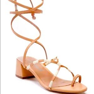 Fun and flirty Free People Lace Up Leather Sandals 7.5 new in box never worn